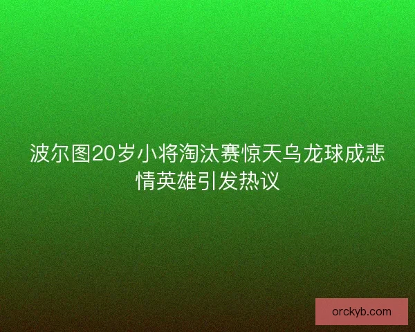 波尔图20岁小将淘汰赛惊天乌龙球成悲情英雄引发热议